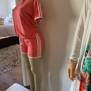 2 piece peach leisure short set